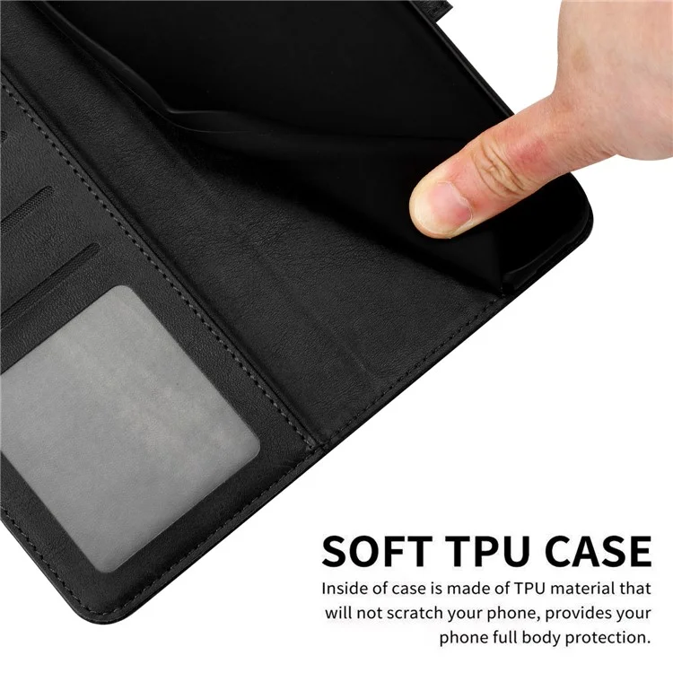 Para Oppo A1 Pro 5G / Reno8 T 5G Caso Fecho Magnético Carteira de Couro Folio Flip Phone Cover - Preto