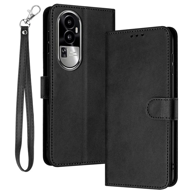Étui en cuir pour téléphone Oppo Reno10 Pro+ 5G Wholesale Wallet Mobile Phone Stand Cover - Noir