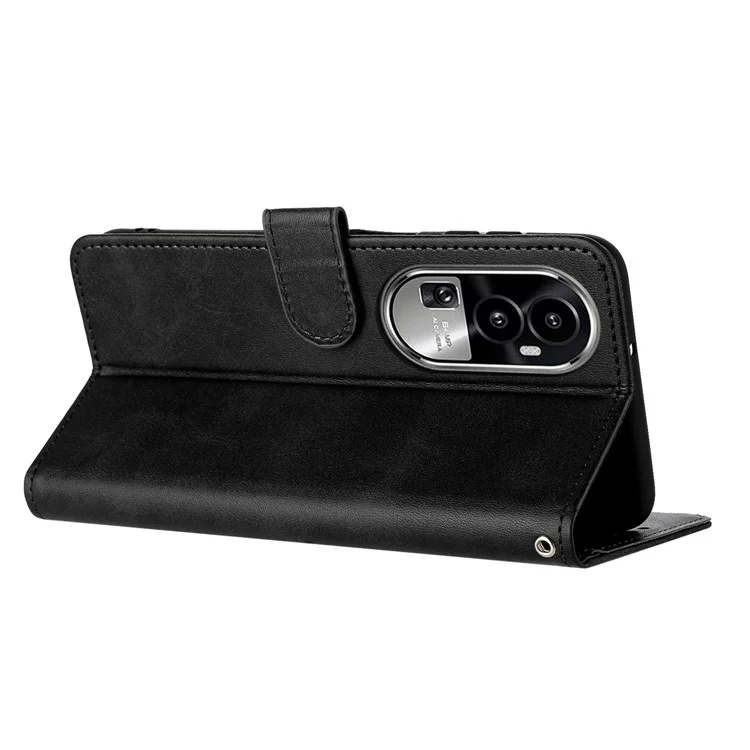Étui en cuir pour téléphone Oppo Reno10 Pro+ 5G Wholesale Wallet Mobile Phone Stand Cover - Noir