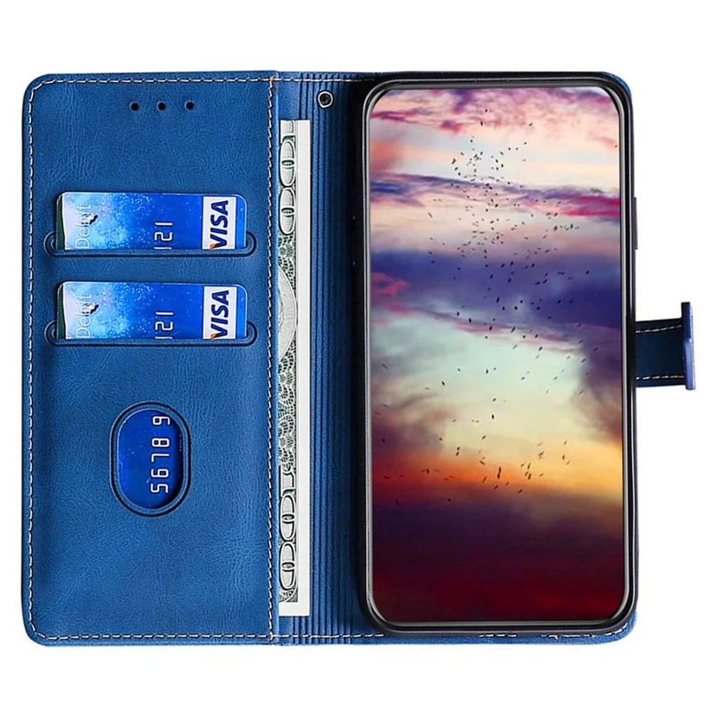 For OnePlus Nord CE4 5G Case Stand PU Leather Skin Touch Feeling Phone Cover - Blue