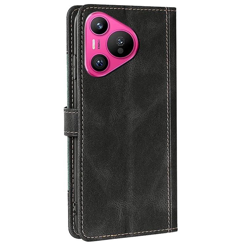 For Huawei Pura 70 Case Magnetic Buckle Leather Skin Feel Phone Cover - Black