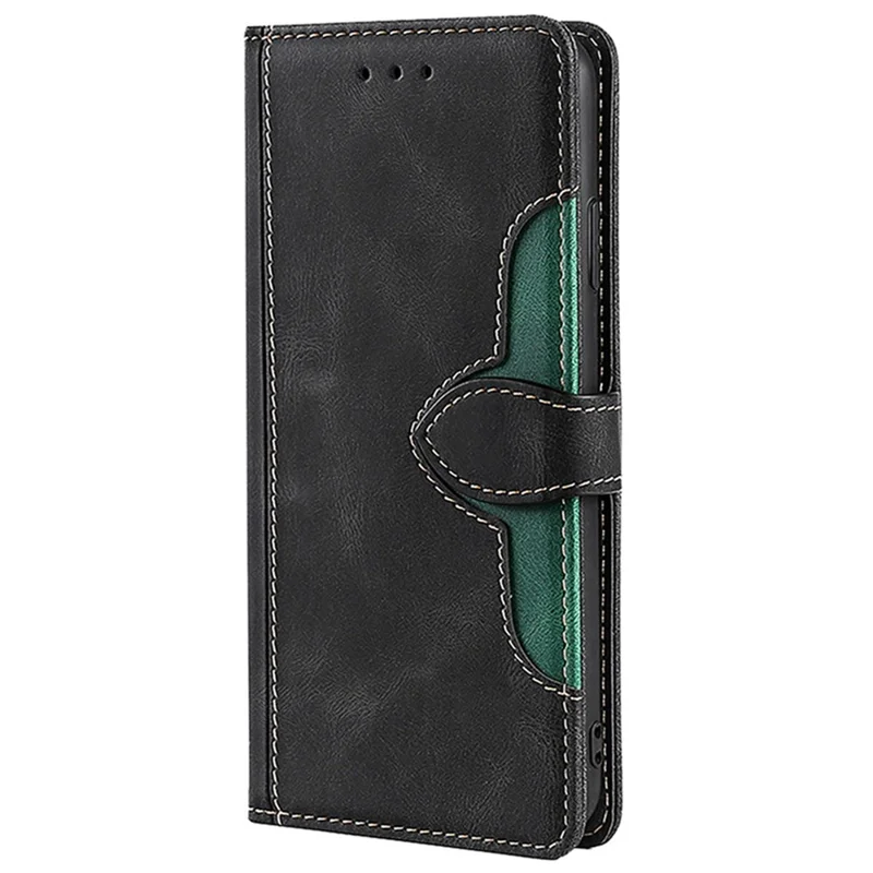 For TCL 505 Case PU Leather Phone Cover Anti-Fall Shell with Stand Function - Black