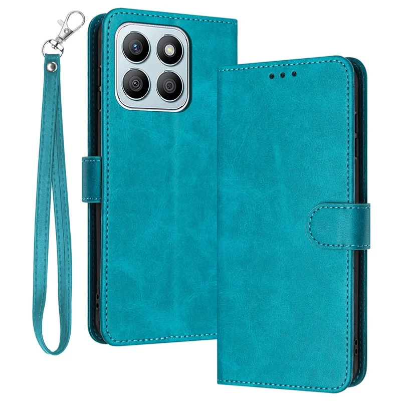 For Honor X8b 4G Case Calf Texture Leather Wallet Flip Stand Mobile Phone Cover - Green
