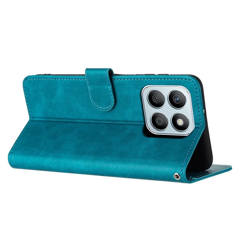 For Honor X8b 4G Case Calf Texture Leather Wallet Flip Stand Mobile Phone Cover - Green