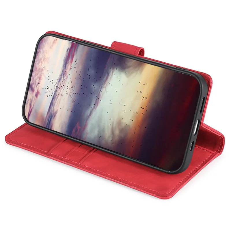 For Google Pixel 8a Phone Cover Crocodile Texture Skin-Touch Leather Case with Magnetic Clasp - Red