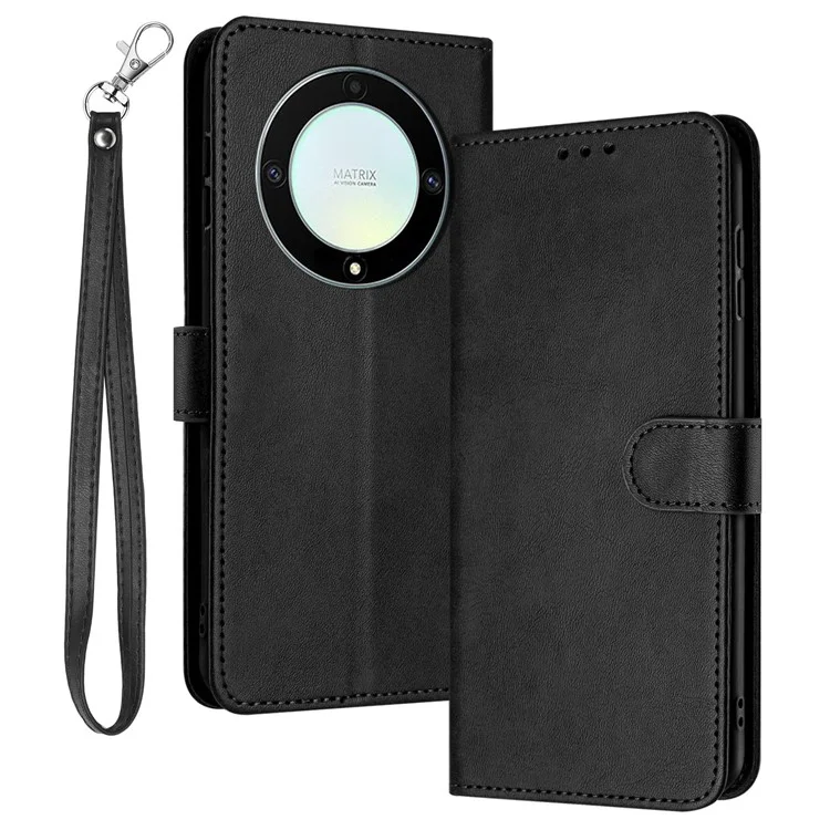 Phone Cases for Honor X9a 5G / X40 5G / Magic5 Lite 5G Wholesale Stand Calf Texture Wallet Leather Cover - Black