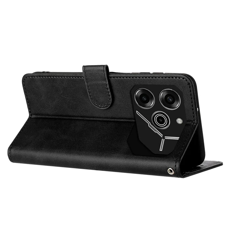 For TECNO Pova 6 Pro 5G LI9 Business Phone Case Leather Wallet Drop Protection Cover - Black