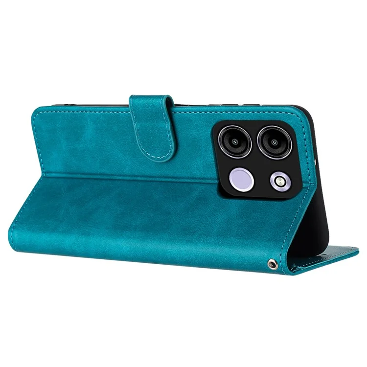 Stand Case for itel A60 / A60S PU Leather Wallet Phone Cover with Strap - Green