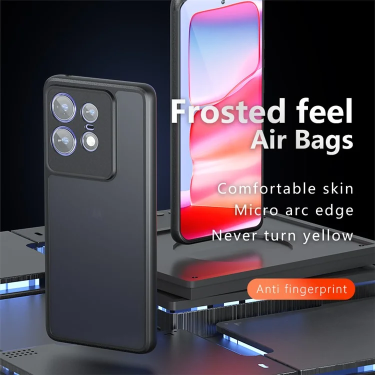Para Motorola Edge 50 Pro 5G Case TPU+PC Matte Skin Feeling Phone Cover - Preto Transparente
