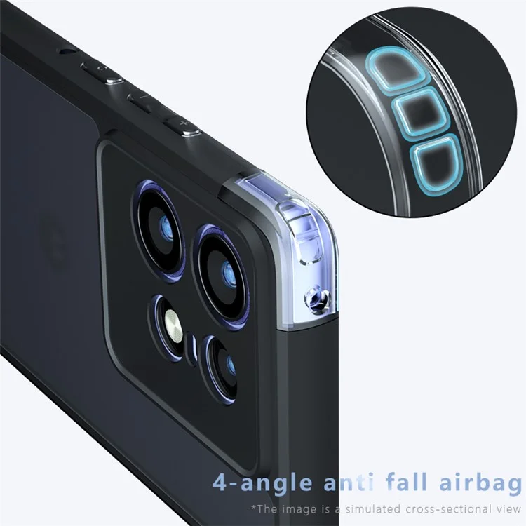 Para Motorola Edge 50 Pro 5G Case TPU+PC Matte Skin Feeling Phone Cover - Preto Transparente