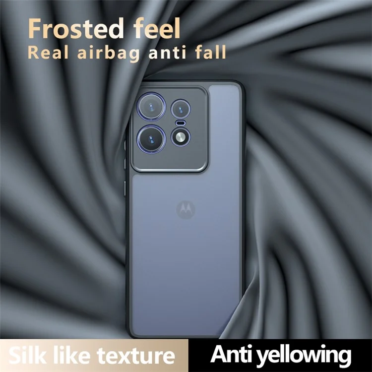 Para Motorola Edge 50 Pro 5G Case TPU+PC Matte Skin Feeling Phone Cover - Preto Transparente