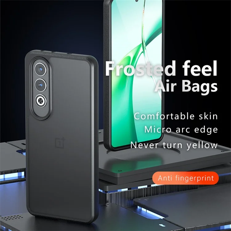 Чехол для OnePlus Nord CE4 5G, TPU+PC, матовая поверхность, нескользящая, прозрачно-черный