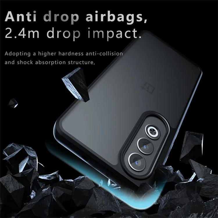 Чехол для OnePlus Nord CE4 5G, TPU+PC, матовая поверхность, нескользящая, прозрачно-черный