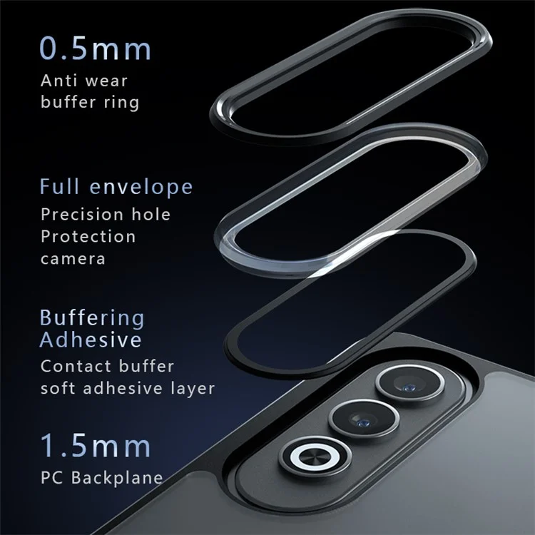 Чехол для OnePlus Nord CE4 5G, TPU+PC, матовая поверхность, нескользящая, прозрачно-черный