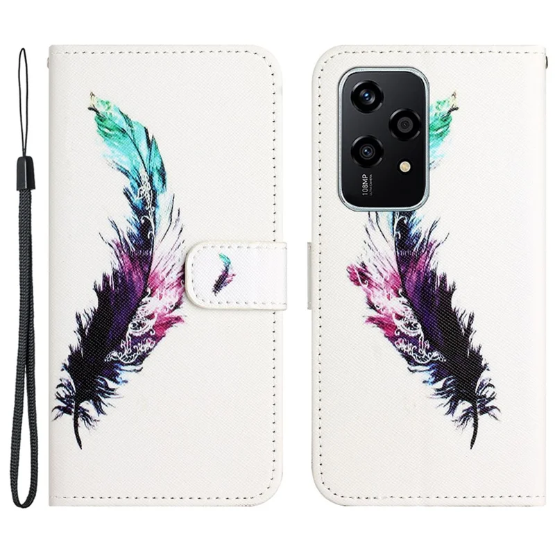 For Honor 200 Lite Case Cross Texture Leather Flip Pattern Telefoonhoes - Veer