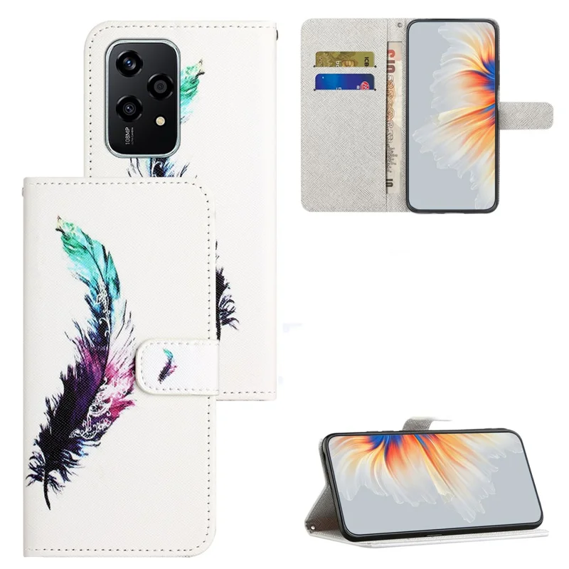 For Honor 200 Lite Case Cross Texture Leather Flip Pattern Telefoonhoes - Veer