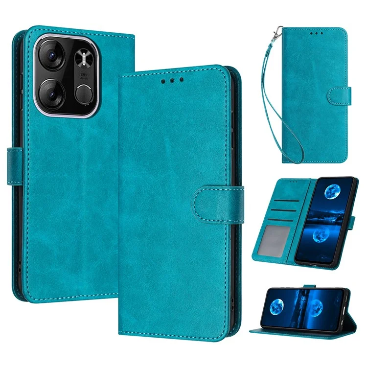 Para TECNO Spark Go 2023 4G / Pop 7 Pro 4G / Pop 7 / Infinix Smart 7 (India) 4G / Smart 7 / Smart 7 HD Calf Texture Leather Case - Verde