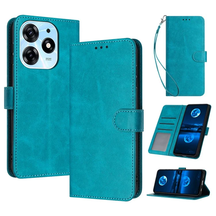 Funda para TECNO Spark 10 Pro Funda de TPU + PU Funda protectora de teléfono celular con correa - Verde