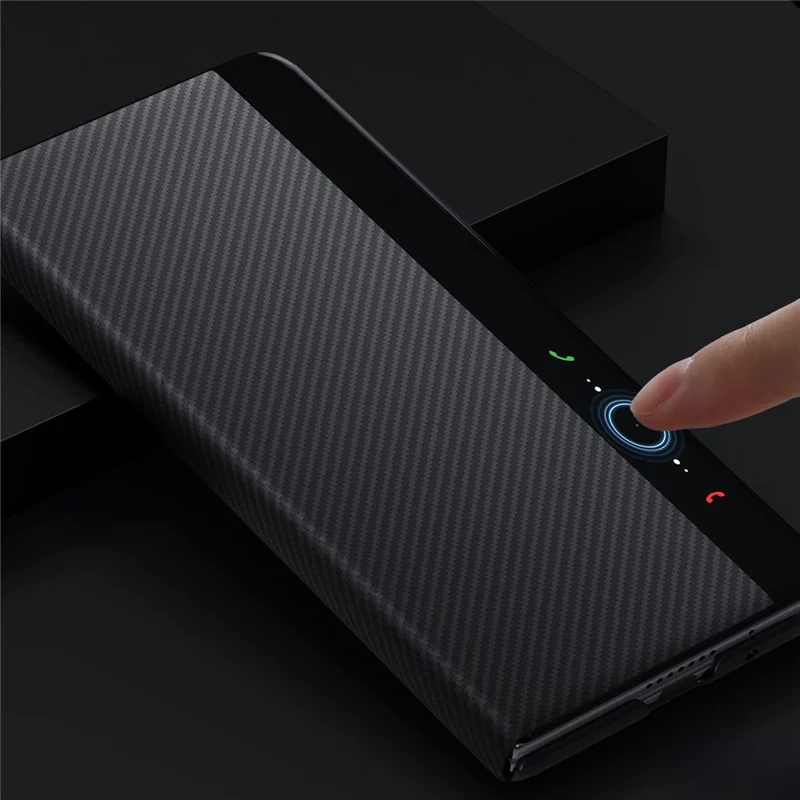 SULADA For Huawei Mate X5 Magnetic Case PU+PC Phone Cover with View Window - Brown