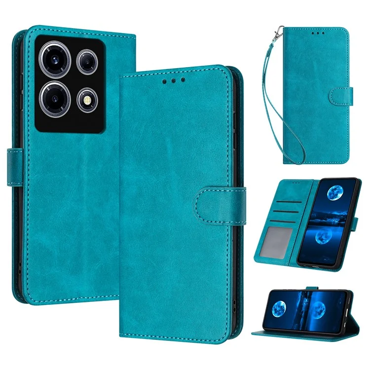Case for Infinix Note 30 VIP 5G Wallet Shell PU Leather Phone Cover with Strap - Green