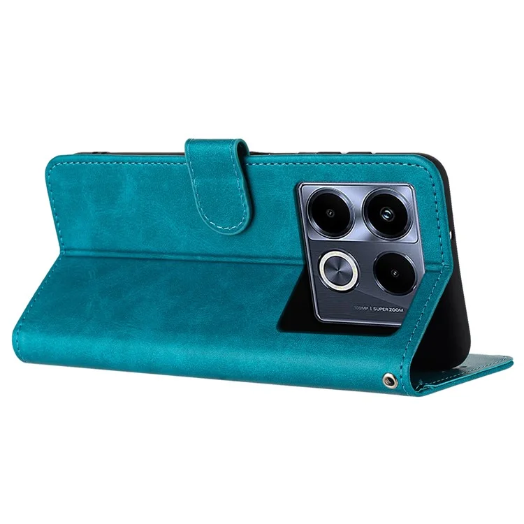 For Infinix Note 40 Pro 4G / Note 40 Pro 5G / Note 40 Pro+ Case Anti-Shock Leather Wallet Phone Cover - Green