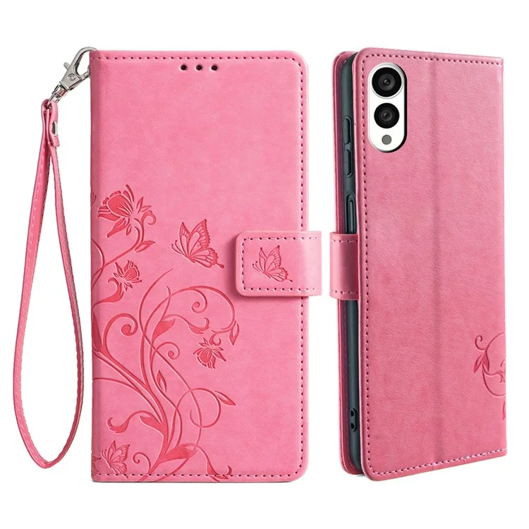 For FCNT Arrows N F-51C Case Imprint PU Leather Wallet Cover Cell Phone Accessories Wholesale - Pink