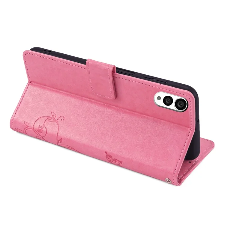 For FCNT Arrows N F-51C Case Imprint PU Leather Wallet Cover Cell Phone Accessories Wholesale - Pink