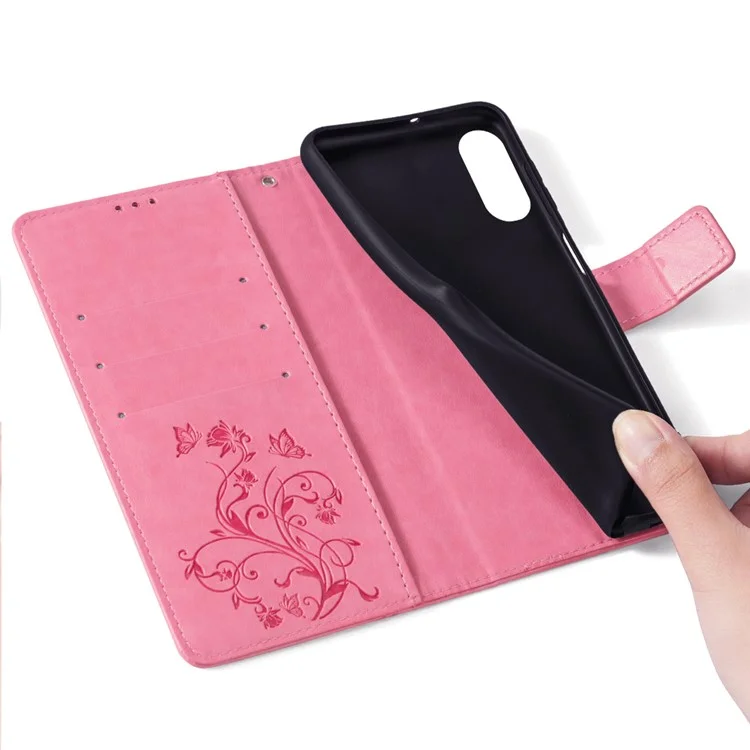 For FCNT Arrows N F-51C Case Imprint PU Leather Wallet Cover Cell Phone Accessories Wholesale - Pink
