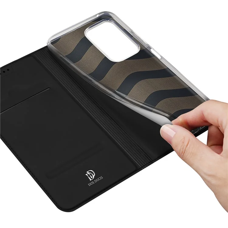 DUX DUCIS Skin Pro Series For Honor 200 Lite Lederetui mit Kartenfächern, Ständer, Klapphülle - Schwarz