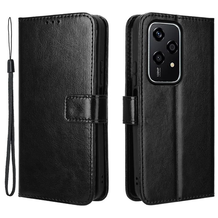 For Honor 200 Lite Case Leather Wallet Phone Cover Mobile Accessories Wholesale Supplier - Black