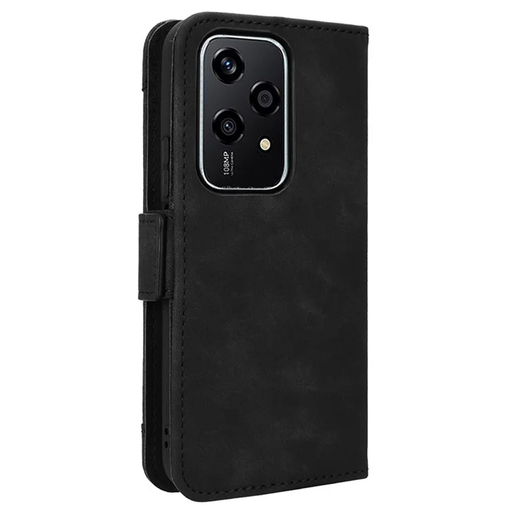 For Honor 200 Lite Leather Case Shockproof Phone Cover with Multiple Card Slots - Black