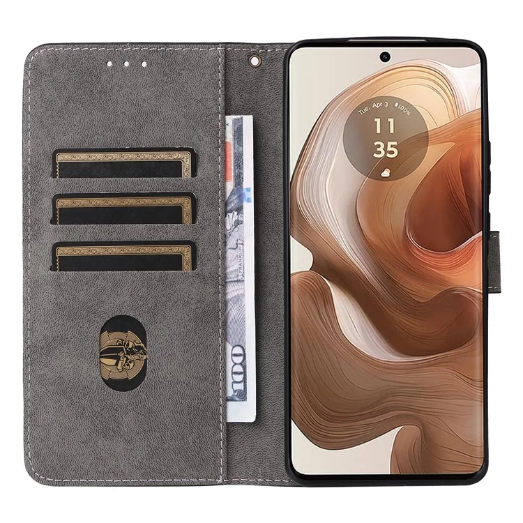 Для Motorola Edge 50 Ultra 5G / Moto X50 Ultra 5G Чехол-книжка из кожзама с блокировкой RFID - Коричневый