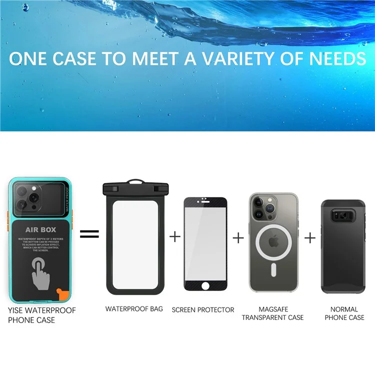 SHELLBOX Air Box Series For iPhone 15 Pro Max Waterproof Cover PC+TPU+PET Protective Phone Case - Blue