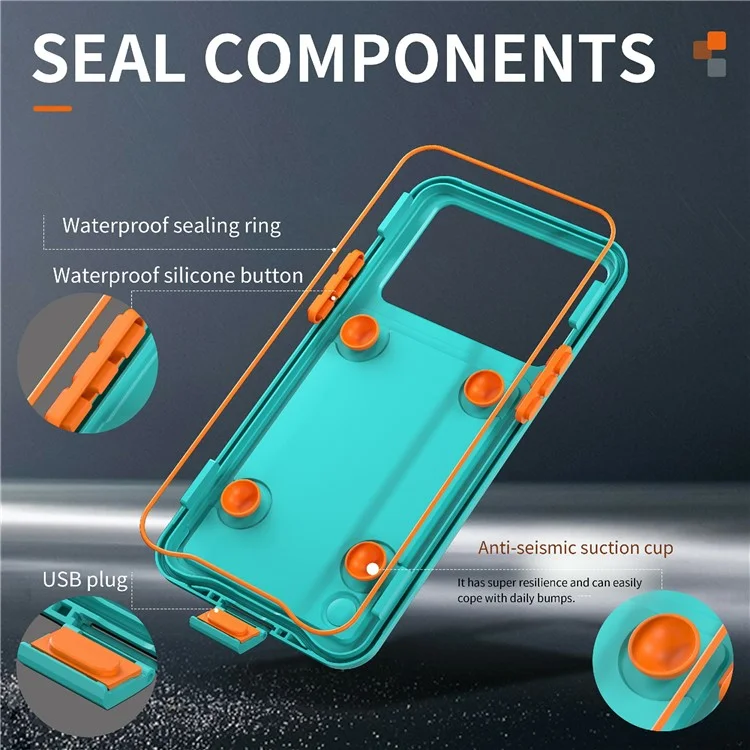 SHELLBOX Air Box Series For iPhone 15 Pro Max Waterproof Cover PC+TPU+PET Protective Phone Case - Blue