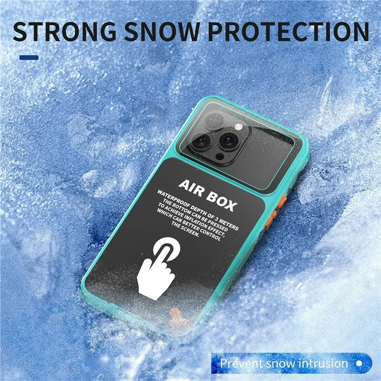 SHELLBOX Air Box Series For iPhone 15 Pro Max Waterproof Cover PC+TPU+PET Protective Phone Case - Blue