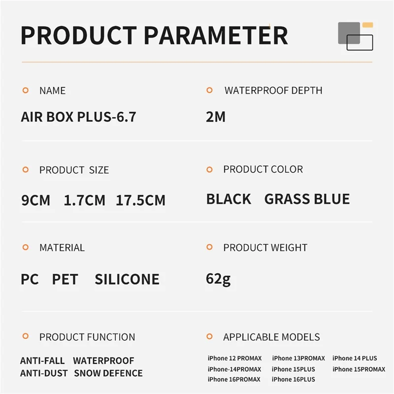 SHELLBOX Air Box Series For iPhone 15 Pro Max Waterproof Cover PC+TPU+PET Protective Phone Case - Black