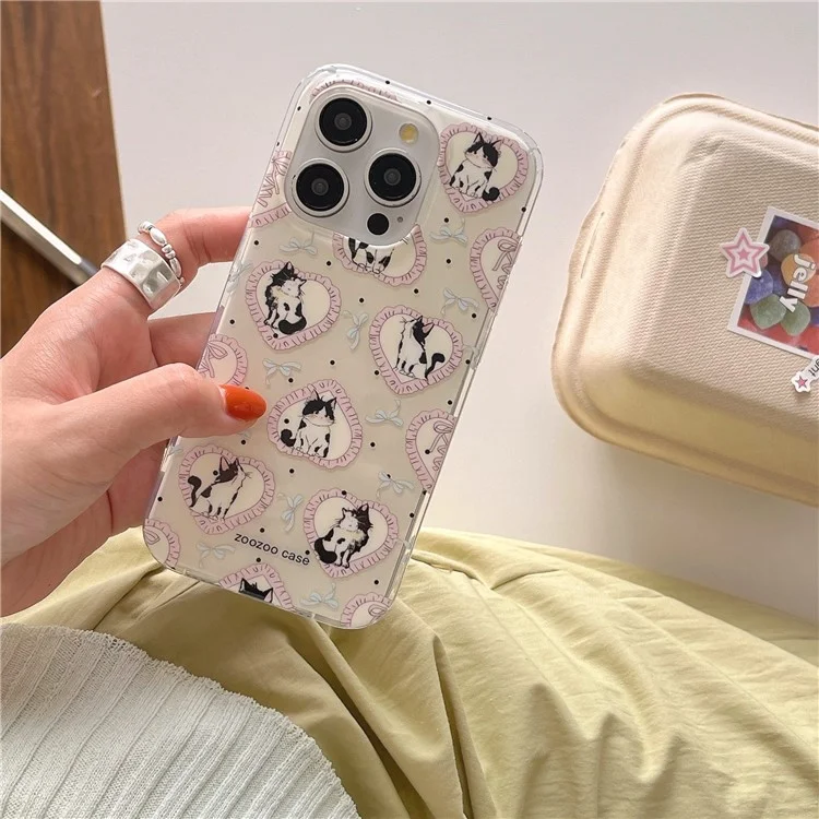 Чехол для iPhone 13 Pro, с рисунком мультяшной кошки, из TPU