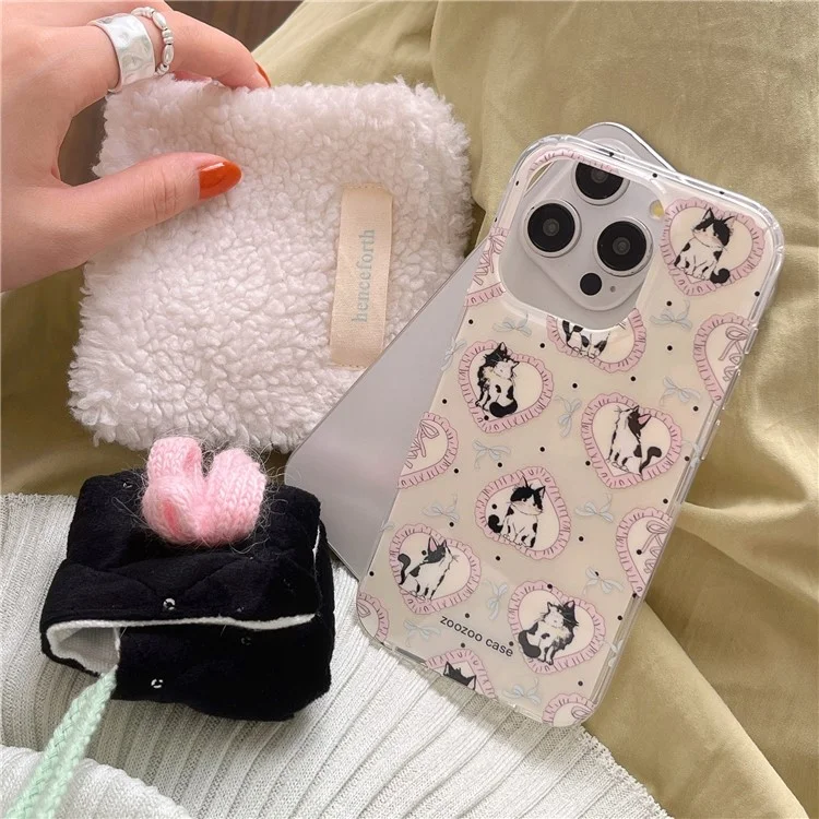 Чехол для iPhone 13 Pro, с рисунком мультяшной кошки, из TPU