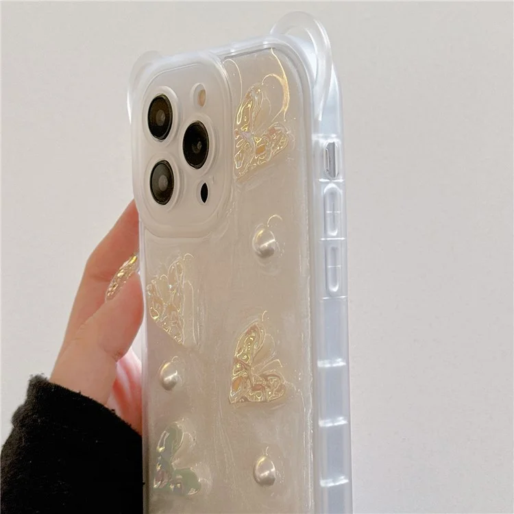 Чехол для iPhone 15 Pro с длинным шнурком, бантом и сердечным декором, ПК+ТПУ - маленький бант
