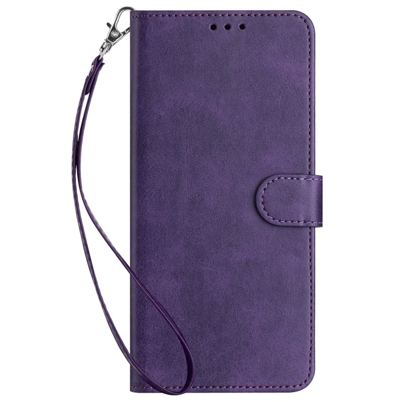 For Oppo A58 4G Leather Wallet Cell Phone Case Fall Proof Flip Cover with Strap - Purple