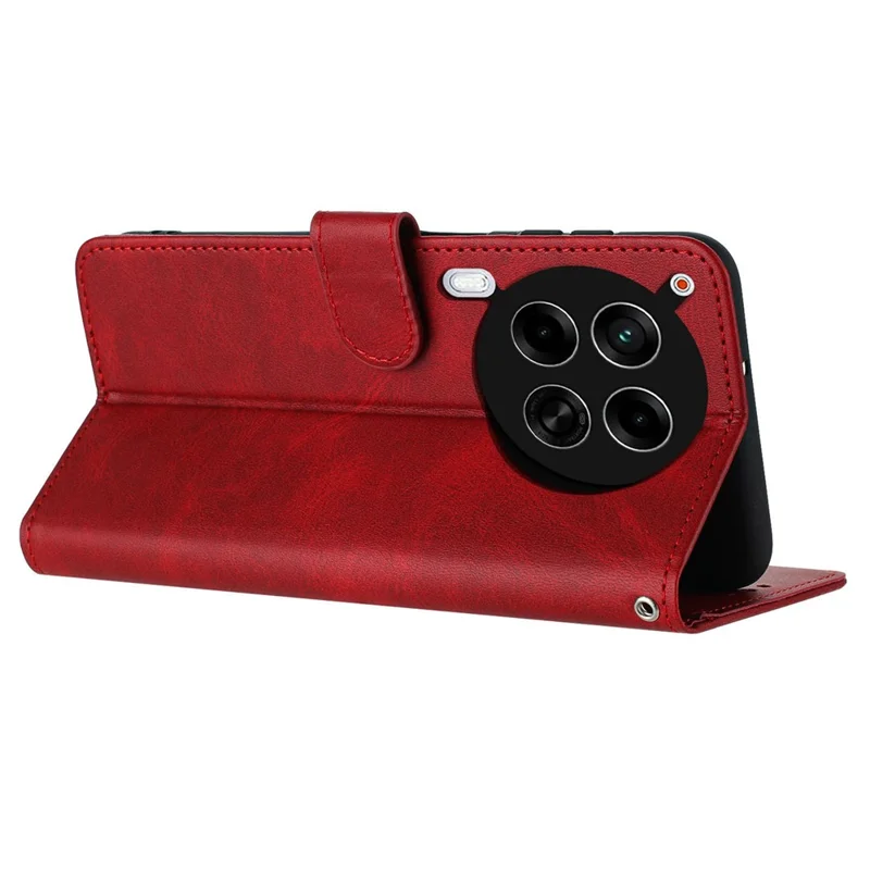 For TECNO Camon 30 4G / 5G Case Leather Stand Drop Protection Cell Phone Cover - Red