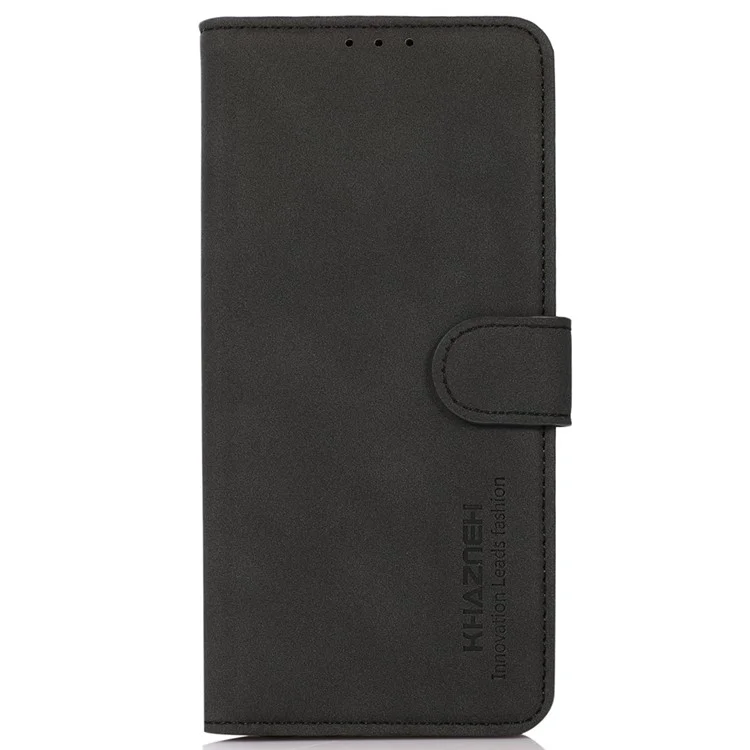 KHAZNEH For Motorola Edge 50 Pro 5G Case PU Leather Viewing Stand 2 Card Holder Phone Cover - Black
