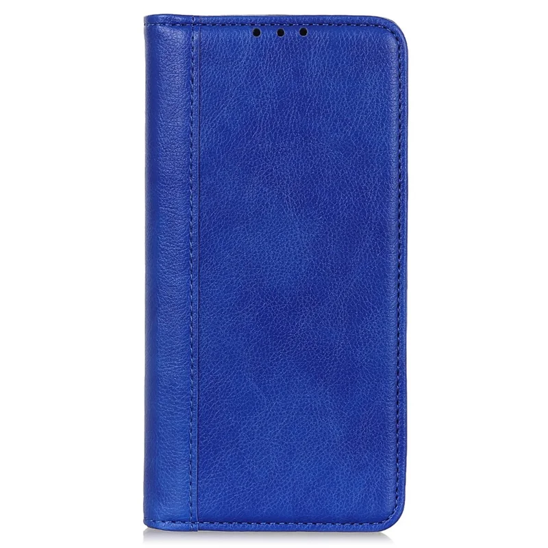Per Motorola Edge 50 Pro 5G Case Split Leather Wallet Magnetic Closure Litchi Texture Cover - Blu