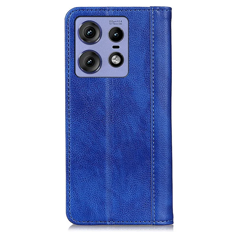Per Motorola Edge 50 Pro 5G Case Split Leather Wallet Magnetic Closure Litchi Texture Cover - Blu