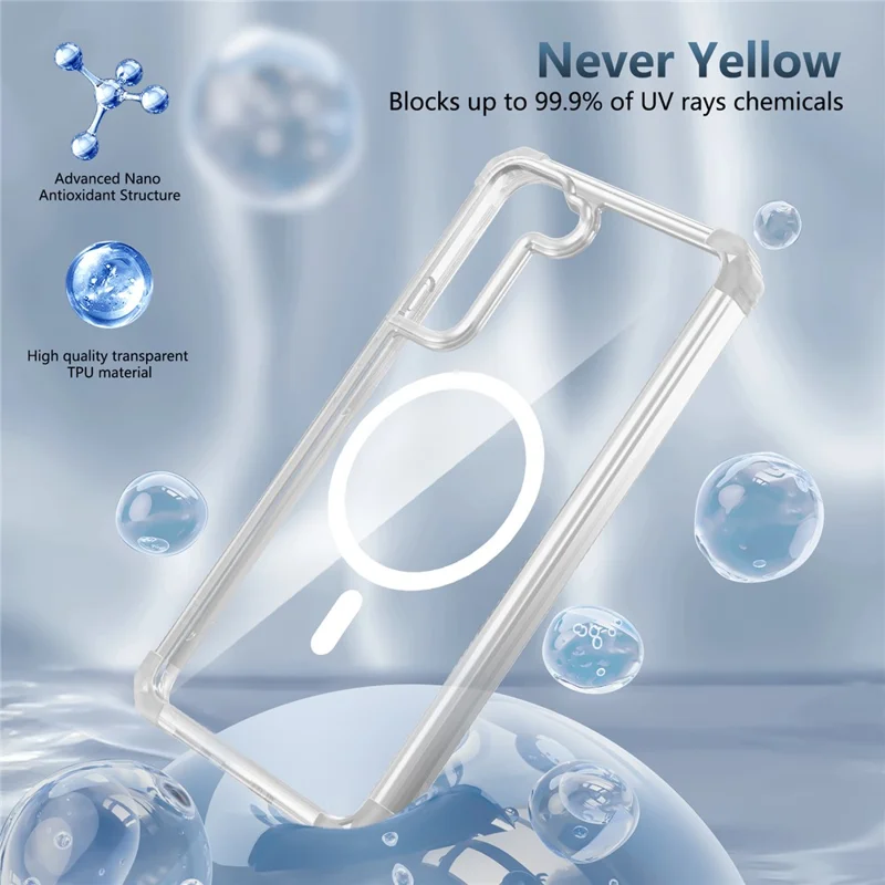 Pour Samsung Galaxy S22+ 5G Coque de téléphone transparente compatible avec MagSafe TPU+PC Cover - Transparent