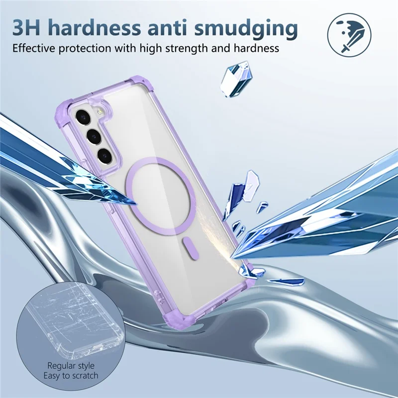 Für Samsung Galaxy S22+ 5G Klare Handyhülle, kompatibel mit MagSafe TPU+PC-Abdeckung - Transparentes Lila