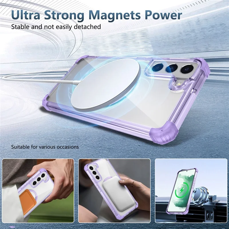 Für Samsung Galaxy S22+ 5G Klare Handyhülle, kompatibel mit MagSafe TPU+PC-Abdeckung - Transparentes Lila