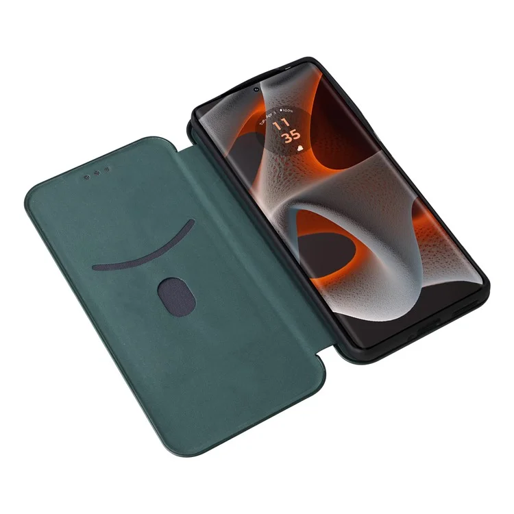 Per Motorola Edge 50 Pro 5G Custodia in fibra di carbonio Texture in pelle Custodia per telefono - Verde
