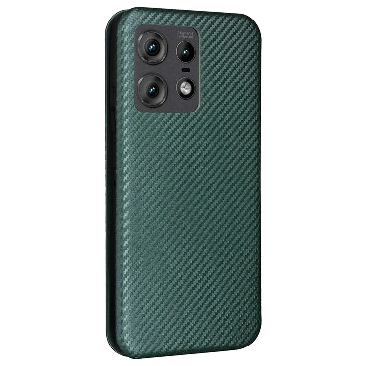 Per Motorola Edge 50 Pro 5G Custodia in fibra di carbonio Texture in pelle Custodia per telefono - Verde