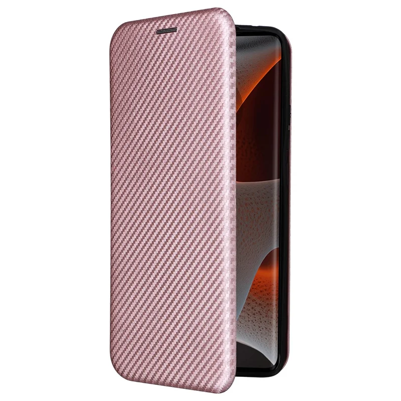 For Motorola Edge 50 Pro 5G Case Carbon Fiber Texture Leather Phone Shell - Rose Gold
